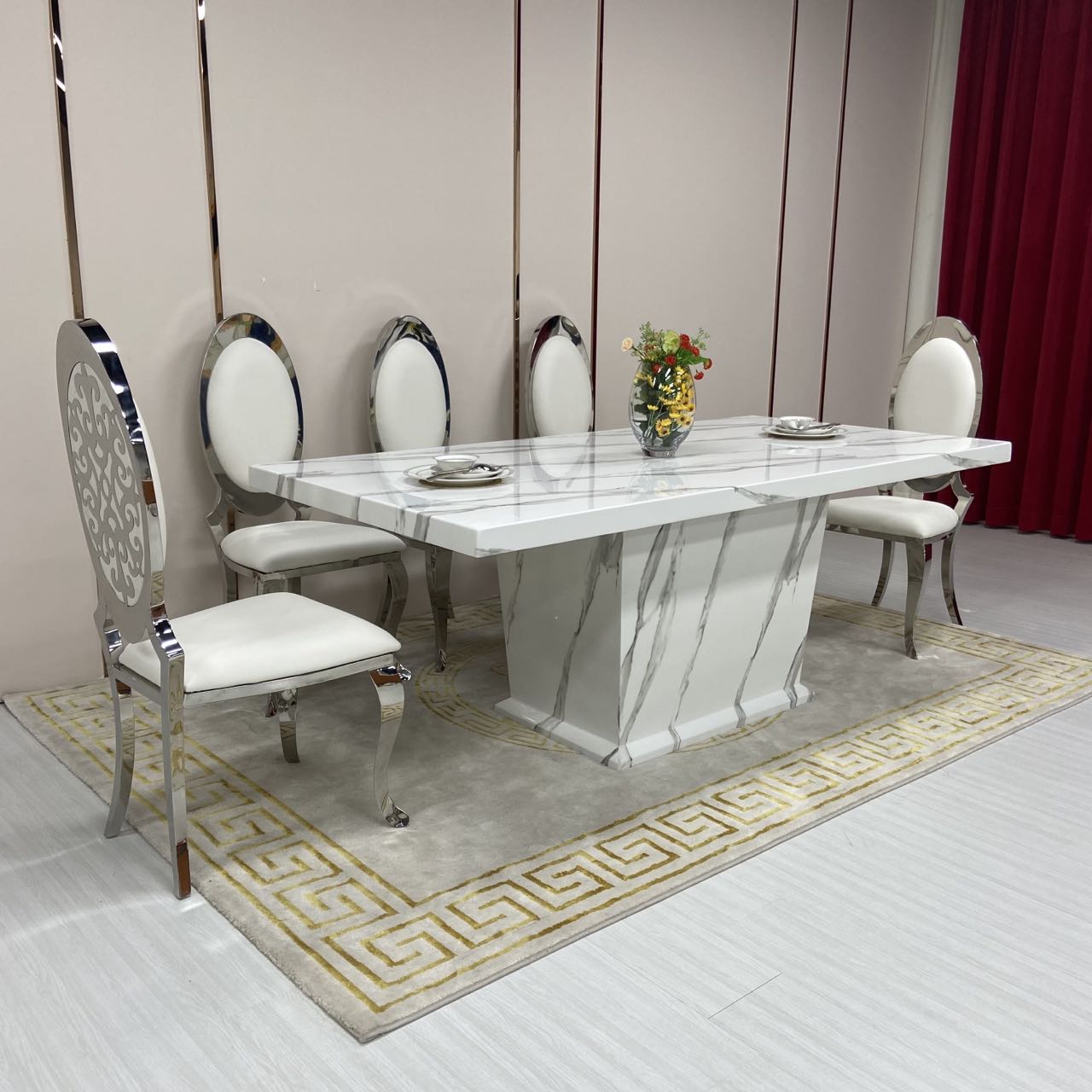 L240cm Dining Table with 10 Chairs