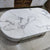 Marble Coffee Table in White MDF Material with Gold Stainless Steel frame