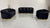 Holland Black Velvet Sofa/Couch Set with a Golden Trim