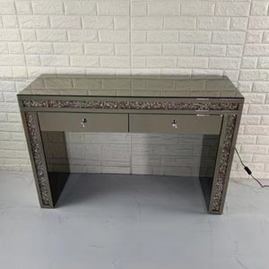 Modern LED Dressing Table with Diamond Crushed Glass