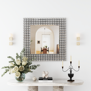 Square Glass Mirrored Wall Mirror