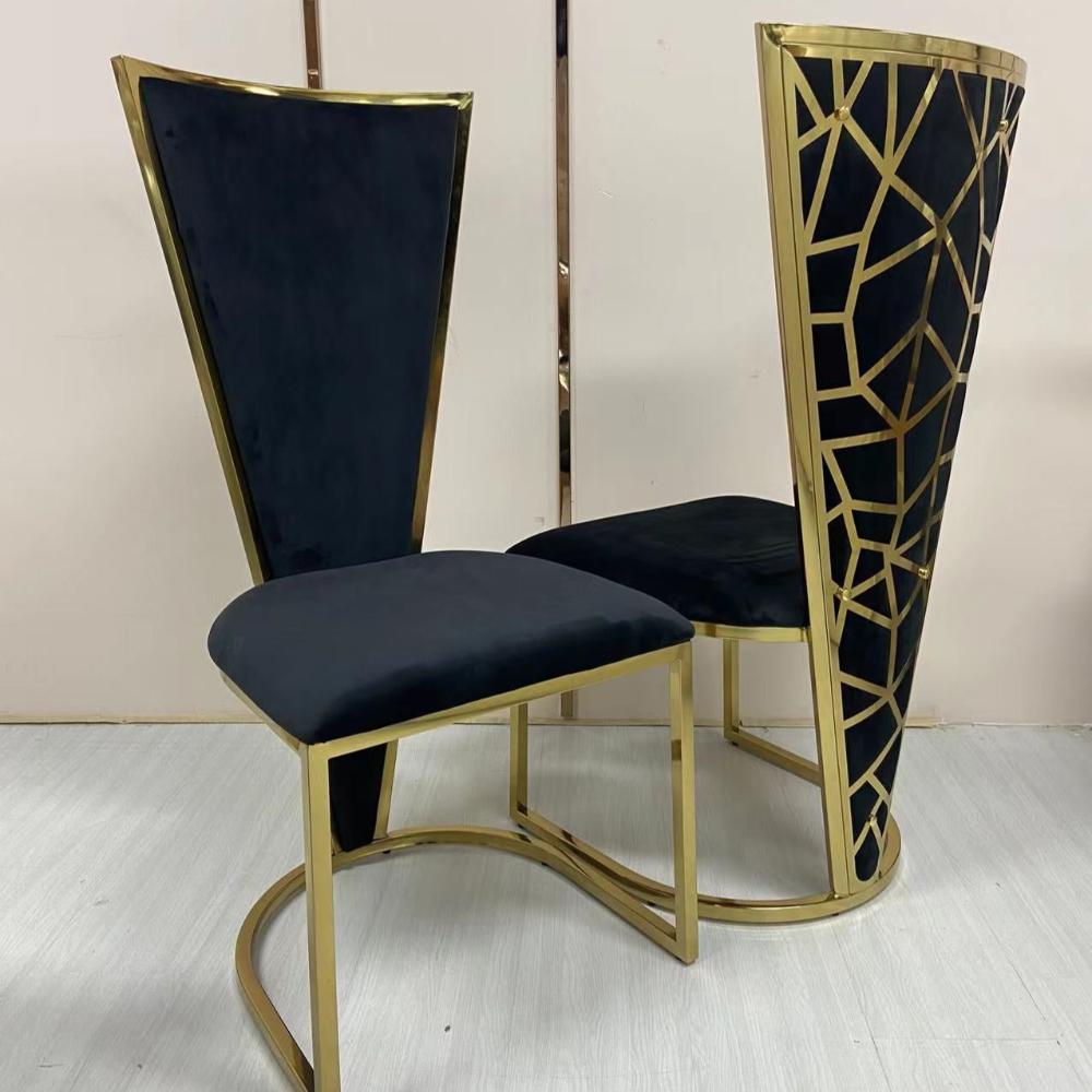 Exclusive Dining Room Chairs In Holland Velvet Material and Gold Frame