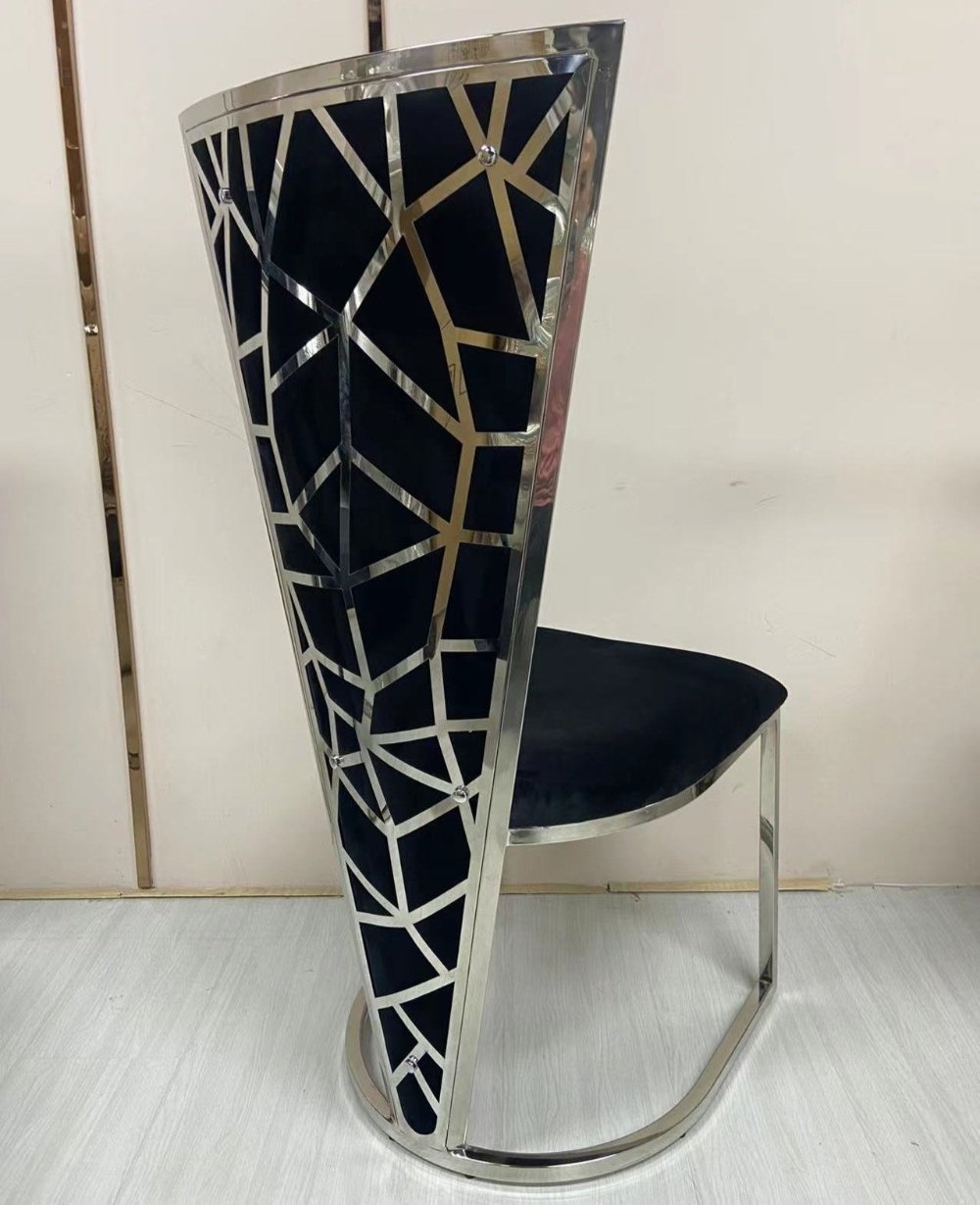 Exclusive Dining Room Chairs In Holland Velvet Material and Silver Frame