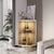 White 2 Piece Display Cabinet with Gold Frame and Covered Shelves for Plenty of Storage