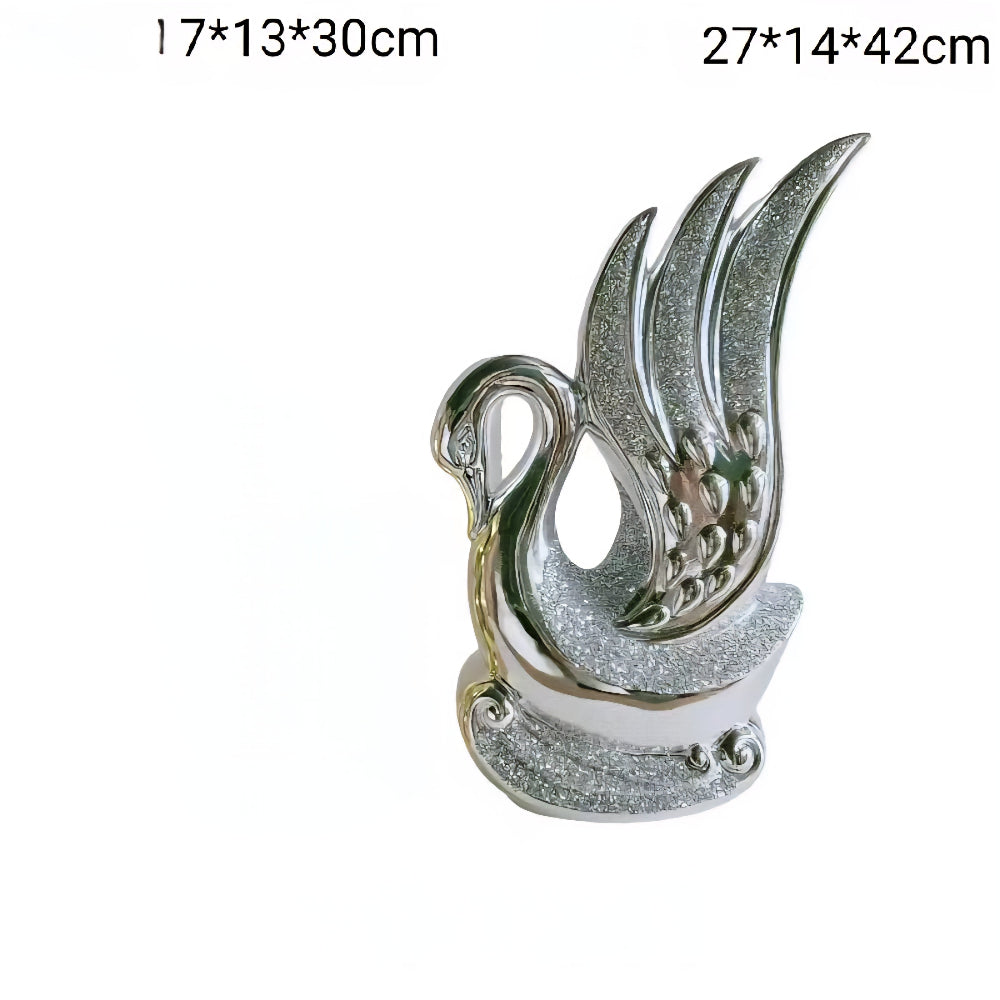 Modern and Exquisite Silver Resin Decorative White Birds at RBM Classic Home Home Décor Item