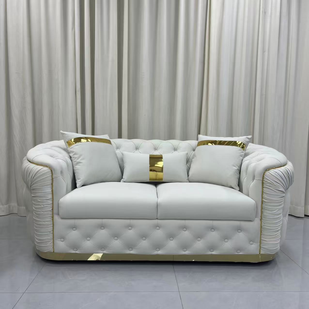 Nelly Velvet Sofa set (Cream)
