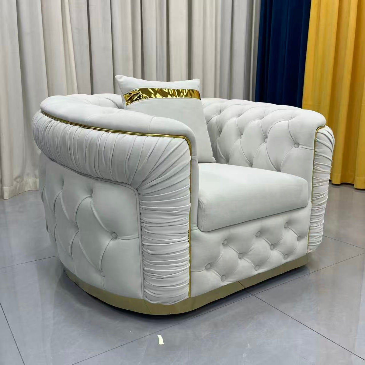 Nelly Velvet Sofa set (Cream)