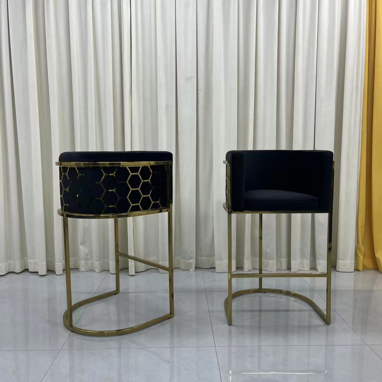 Elegant Black Velevet Barstools