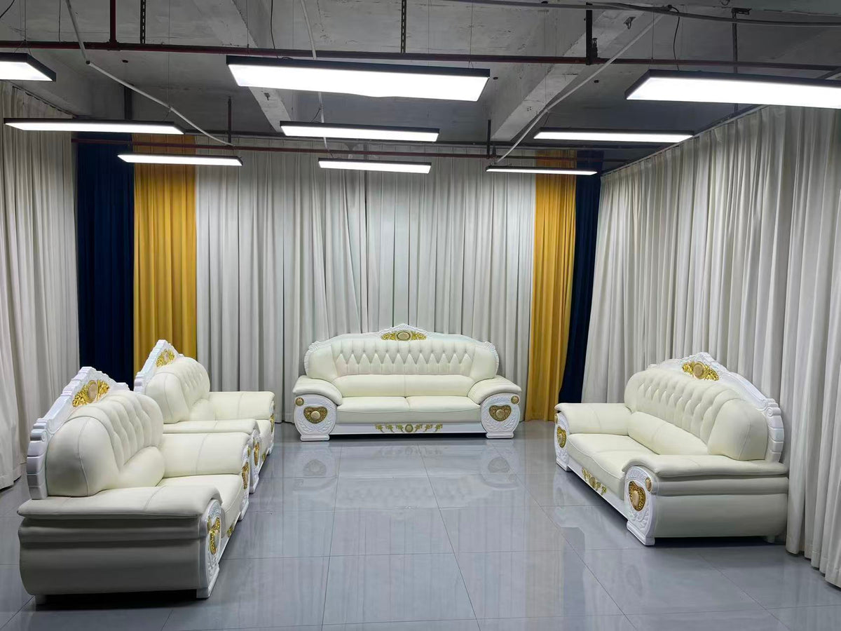 Adrian Real White Leather Sofa set (RBM 3)