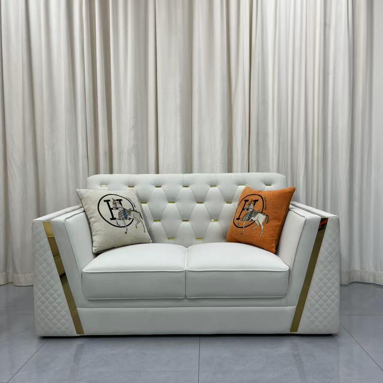 Luxury Cream Holland Velvet Sofa Set