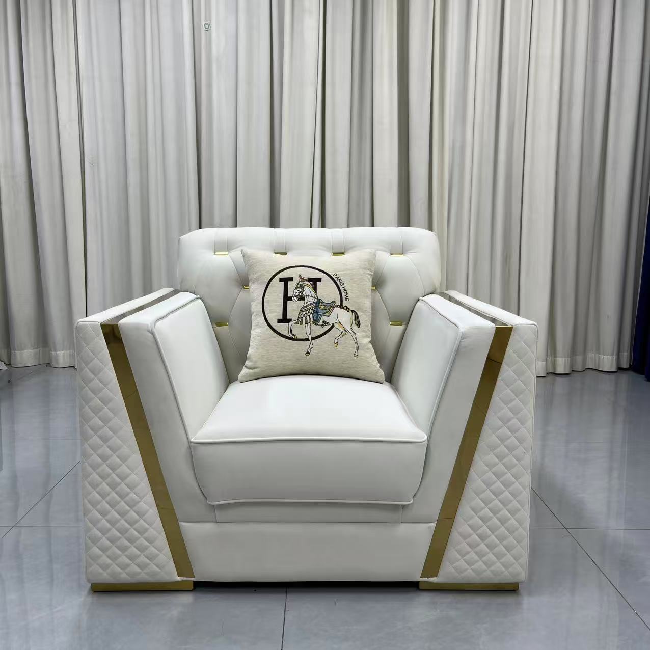 Luxury Cream Holland Velvet Sofa Set