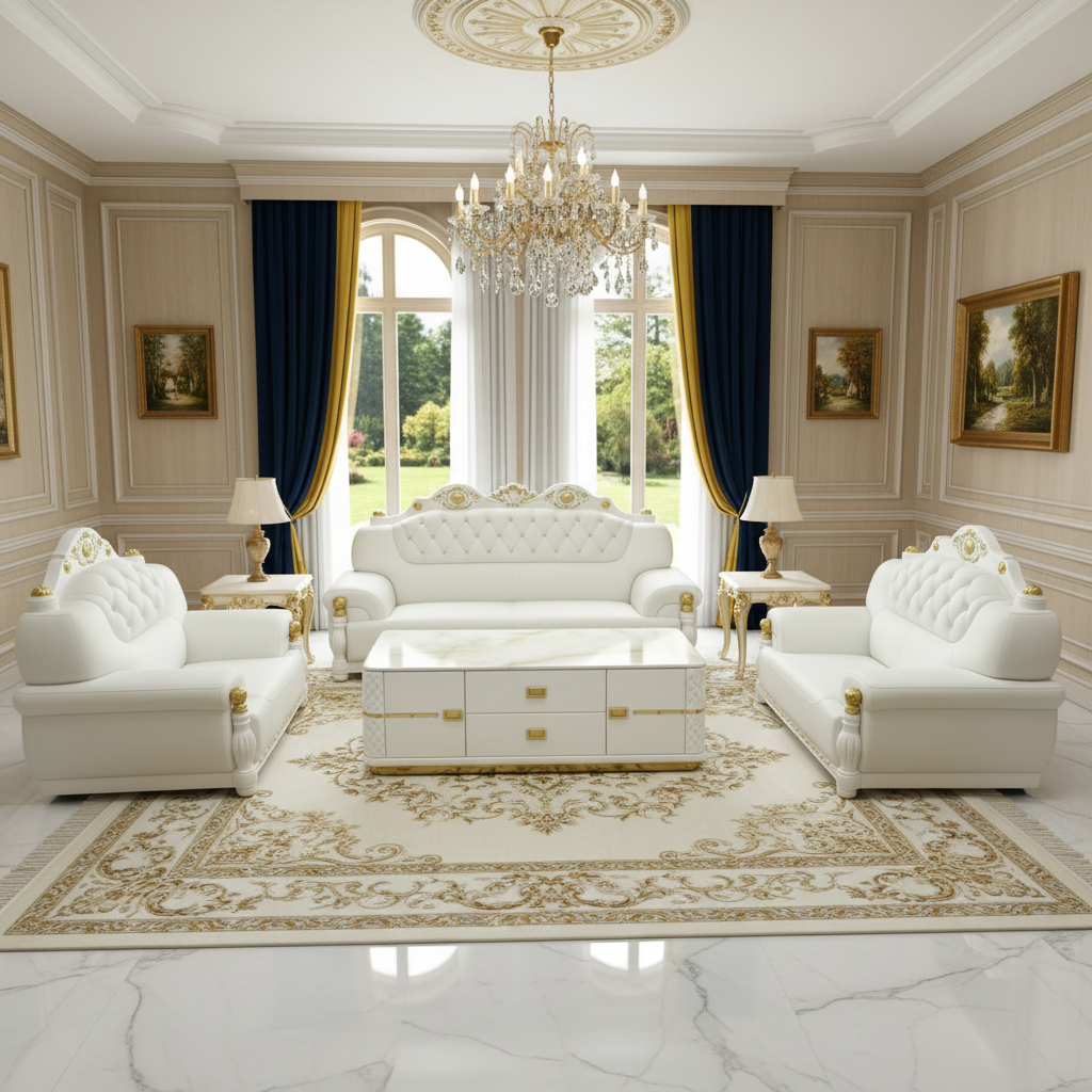 Avril Light Cream Sofa set (RBM 2)