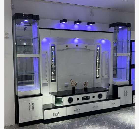 9696 - White-Black TV Cabinet