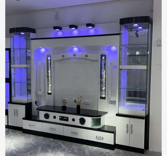 9696 - White-Black TV Cabinet