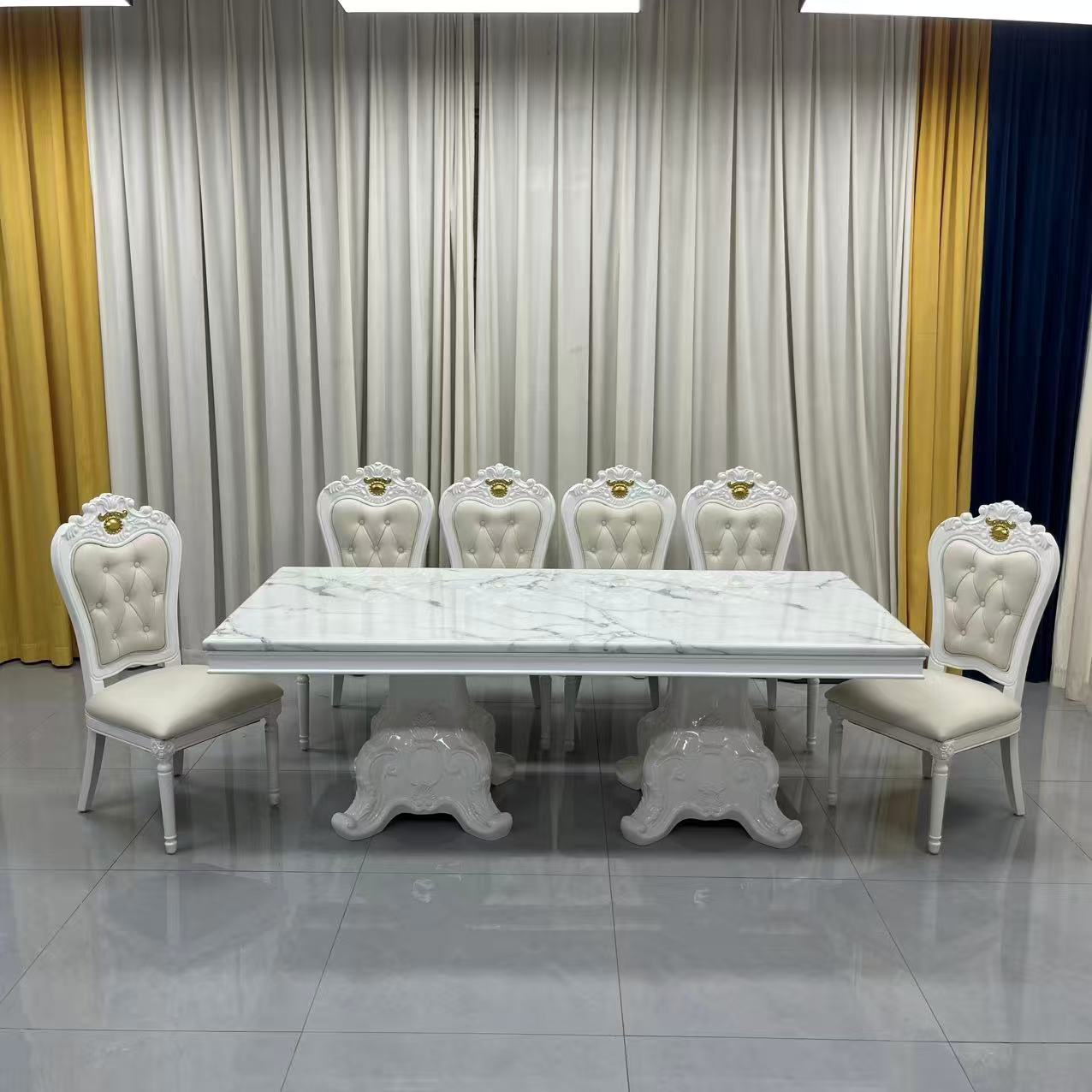 DH9055 Marble Dining Table with 8 Chairs