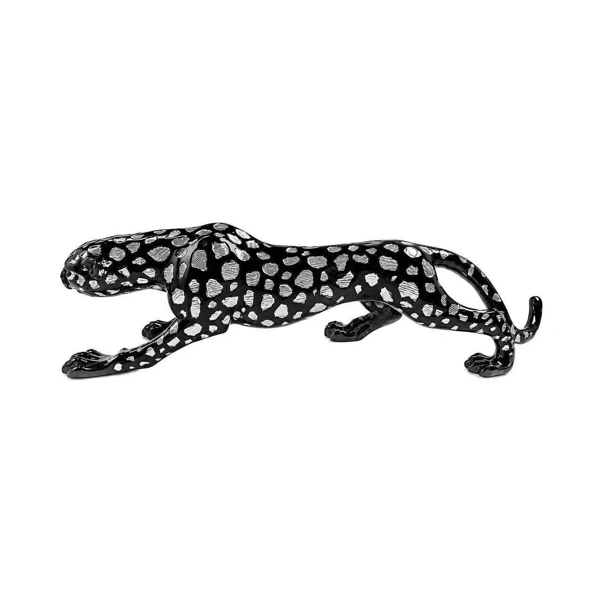 Large Decorative Leopard (Black &amp; Silver)