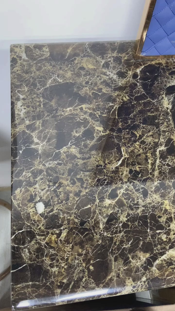 Classy Marble Dining Table with 8 Chairs