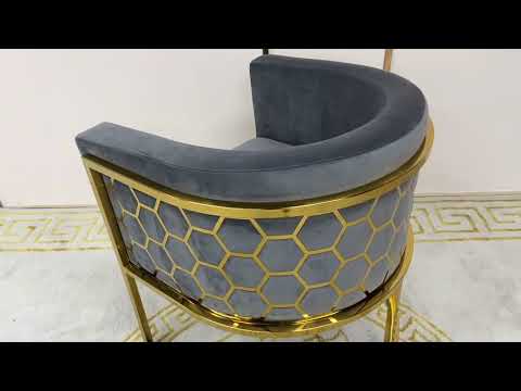 Elegant Grey Velvet Dining chair