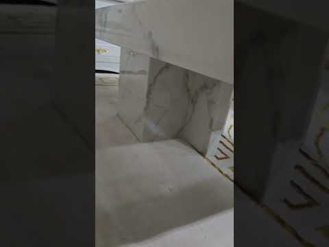 Classy 60cm Think Marble Coffee Table with Marble Base in White-Grey Colour. RBM Classic Home Furniture Store In Melton, Victoria