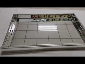 Silver Glass Mirrored Decorative Tray 003