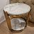 introducing a Stylish and Elegant Marble Top End Table with Gold Stainless Steel Frame