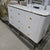 Modern White Dining Buffet Cabinet with 9 Drawers for Plenty of Storage and Gold Stainless Steel Frame