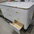 White Dining Buffet Cabinet with 9 Drawers for Plenty of Storage and Gold Stainless Steel Frame