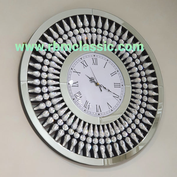 Glass Mirrored Wall clock (Sparks) Wall Clock RBM Classic Home