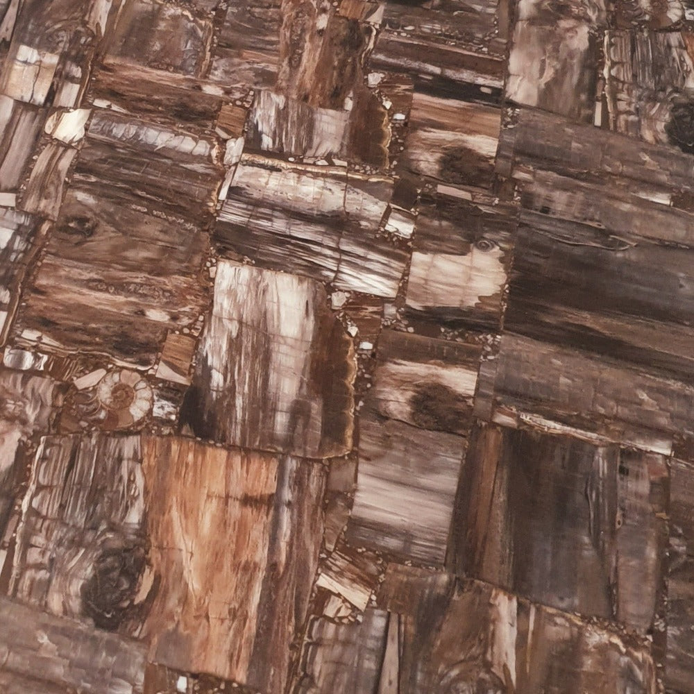 Classy Round Brown Marble Coffee Marble coffee Table with Silver Stainless Steel Frame 