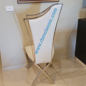 Silver Dining Chair with stainless steel frame