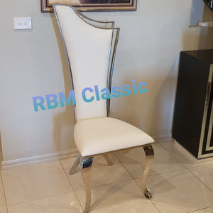 Dining Room Chairs with white Leather