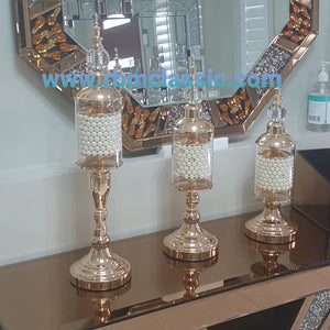 Candle Sticks in Rose Gold Stainless Steel Frame 