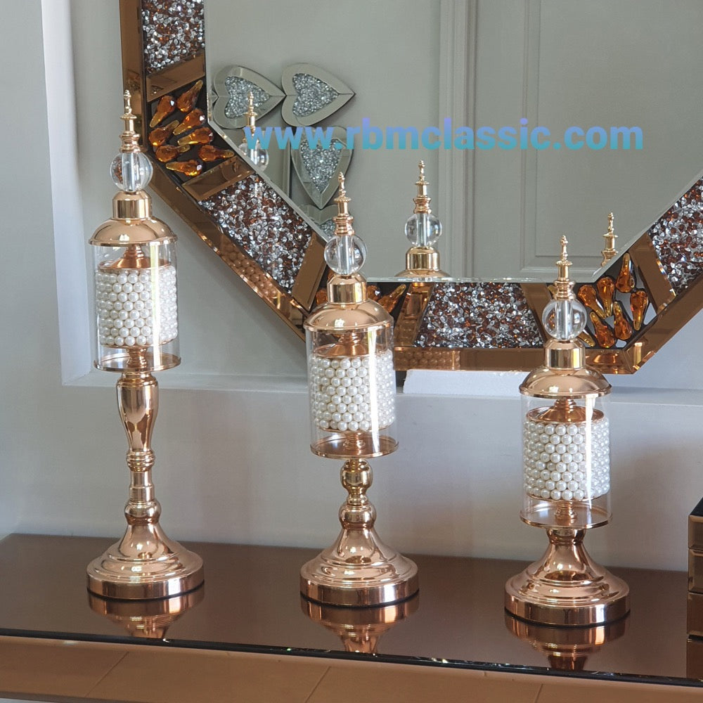 Modern Candleholders in Rose Gold