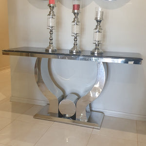 Hallway Console table in Silver Stainless Steel frame