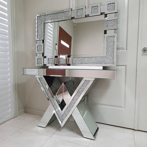 Mirrored Console Table and Mirror (A-Shaped)