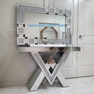 Mirrored Console Table and Mirror (A-Shaped)