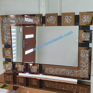 Diamond Crushed Glass Wall Mirror