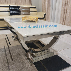 Mable Coffee Table with Stainless Steel Frame