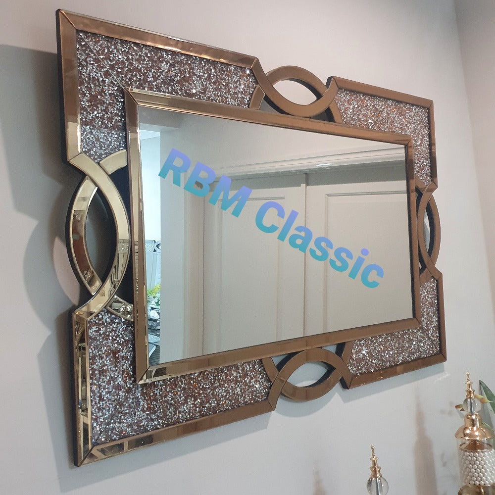 Rose Gold Hallway Console Wall Mirror
