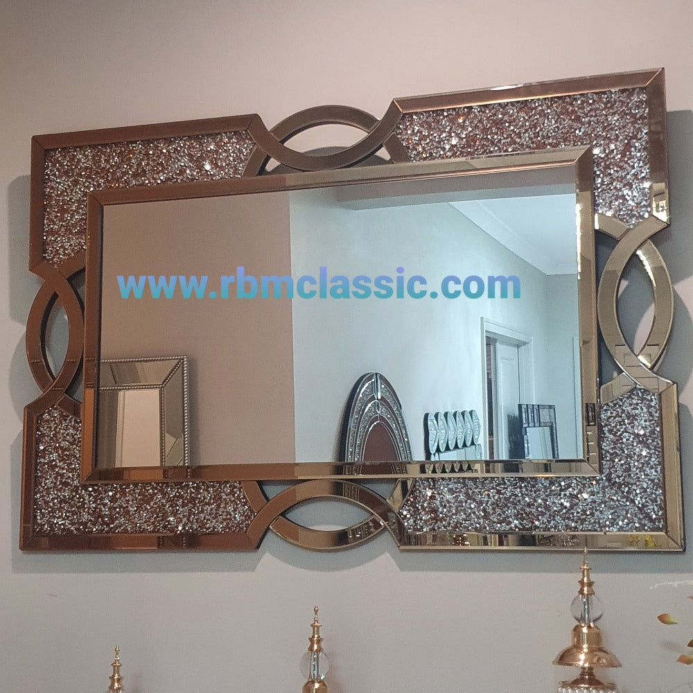 Rose Gold Hallway Console Wall Mirror