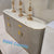 Dining Buffet Cabinet in Bronze Storage Dining Room Buffet Cabinet with  4 shelves and 2 Drawers in Grey MDF and Bronze