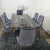 Rectangular Marble Dining Table with Silver Stainless Steel frame