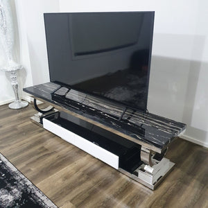 Marble TV Stand with Stainless Steel frame