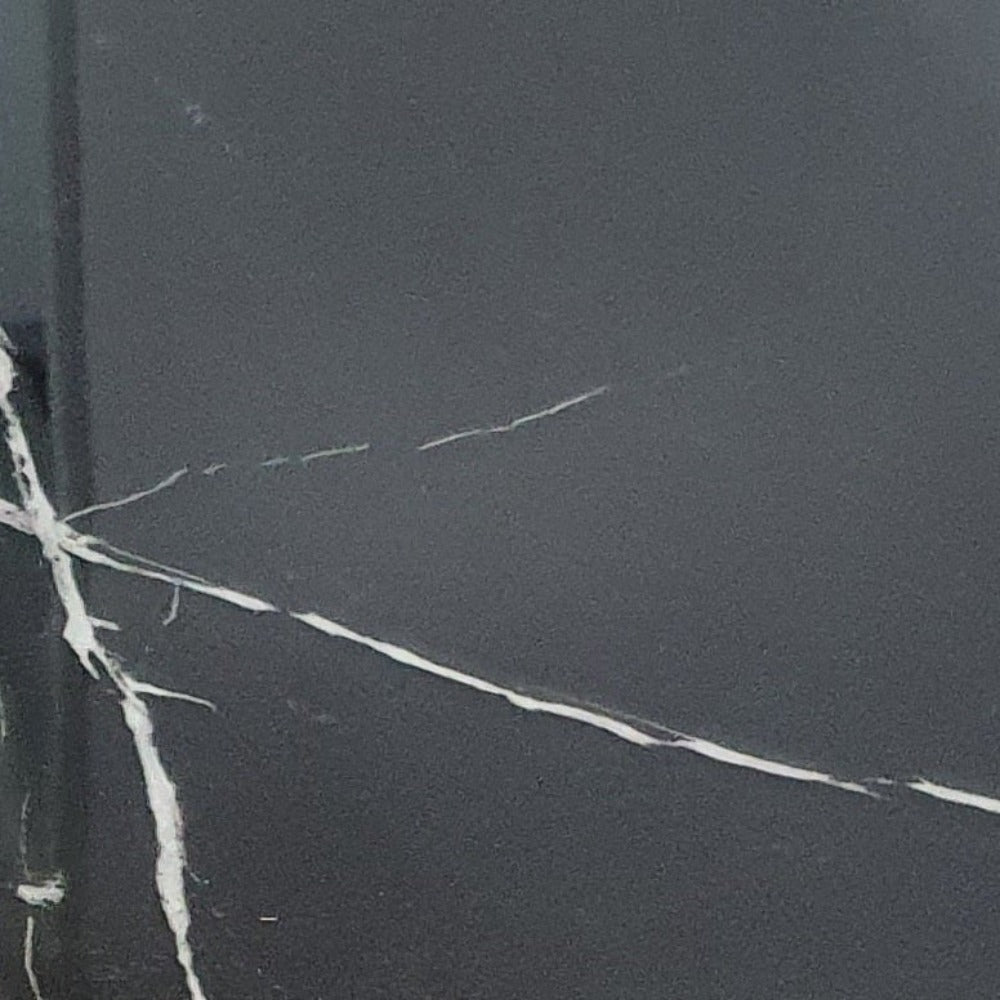 Classy Round Black Marble Coffee Marble coffee Table with Silver Stainless Steel Frame