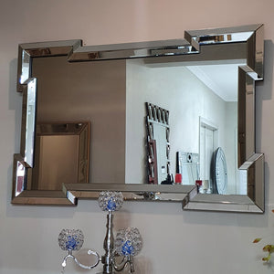 Classic Hallway Console Wall Mirror in Silver