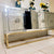 Elegant Glass Mirrored Silver Rochester Dining Room Buffet Cabinet with 4 Shelves and Bronze Stand