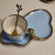 Golden Trim Modern Love Style Tea Cup, a Saucer and Gold Spoon in Blue