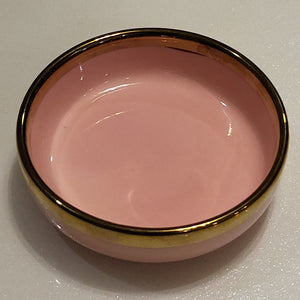 Luxury, Modern, Classy and Elegant Ceramic Dinner Set with Golden Trim Line in Pink Colour Noodle Serving Bowl