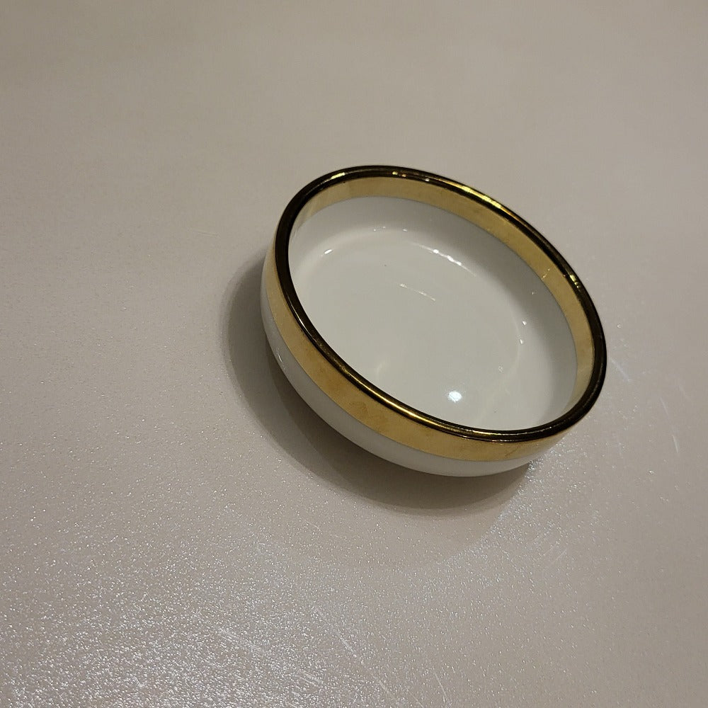 Luxury, Modern, Classy and Elegant Ceramic Dinner Set with Golden Trim Line in White Colour Soup Bowl