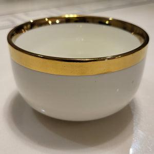 Luxury, Modern, Classy and Elegant Ceramic Dinner Set with Golden Trim Line in White Colour Noodle Serving Bowl